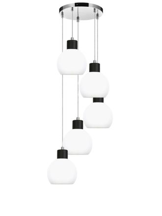 OEM L&aacute;mpara De Techo Colgante Cromada, Pantalla Blanca, Moka 14-130