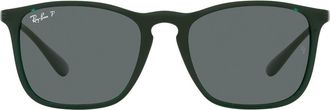 Ray-Ban 54mm Polarized Square Sunglasses in Transparent Green at Nordstrom