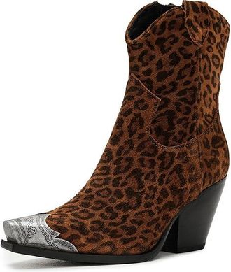 Free People Brayden Western Boots Womens Shoes Leopard Suede : EU 39.5 (US Womens 9.5) M, Leather