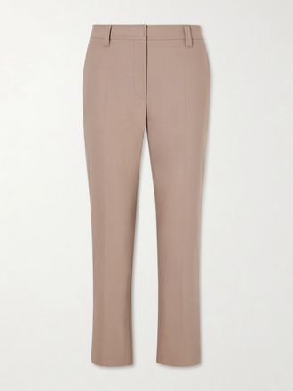 Brunello Cucinelli Pantaloni Cropped Slim-fit In Cotone Stretch - Neutri