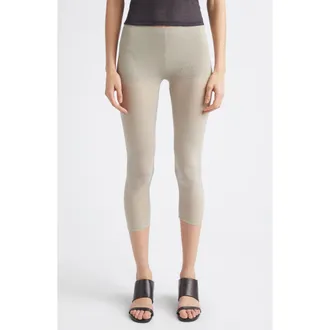 Paloma Wool Meleta Cotton & Silk Blend Capri Leggings in Beige at Nordstrom, Size X-Large