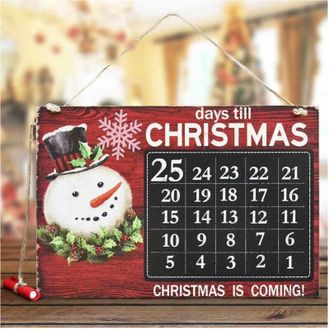 Trade Shop Trade Shop - Calendario Avvento Lavagna Con Gessetto In Legno 3 Modelli Decorazioni Natalizie