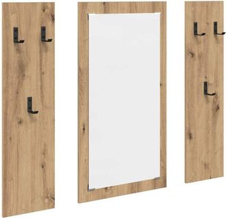 vidaXL Vidaxl - Perchero de pared con espejo Roble artisan 96 x 1.5 x 90 cm