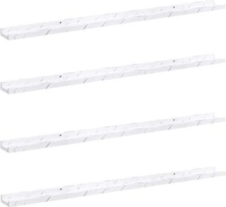 vidaXL Wall Shelf 4 pcs White Marble 115 x 9 x 3 cm Engineered Wood vidaXL