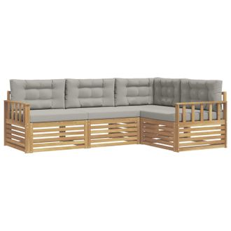 vidaXL Conjunto De Sof&aacute;s De Exterior 5 Pcs Blanco Y Gris Claro Vidaxl
