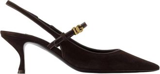 Dolce & Gabbana Cardinale 60 Slingback Pumps - Dames - Pumps - Bruin - 36 EU - Leer - Schoenen