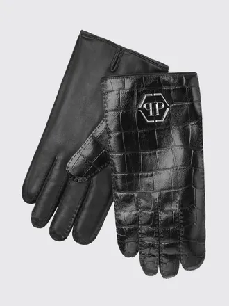 Philipp Plein Gloves Men color Black