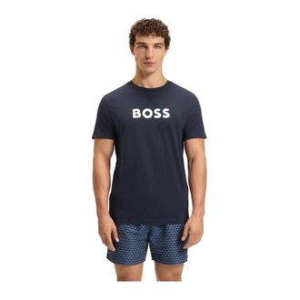 HUGO BOSS Tops, Heren, Blauw, XS, Katoen, T-shirt met korte mouwen
