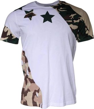 Dolce & Gabbana Camouflage Stars Crew Neck T-shirt - Heren - T-shirts - Wit - M - Katoen - Tops