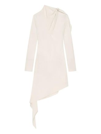Courrèges asymmetrical long-sleeve dress - Neutrals