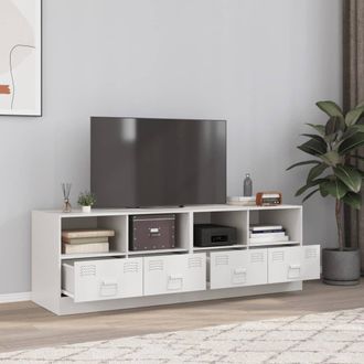 Berkfield Home TV Cabinets 2 pcs White 67x39x44 cm Steel | Size: 67 x 39 x 44 cm