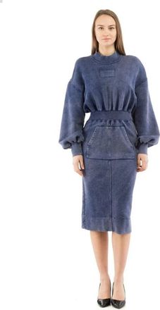 Moschino Multicolor Katoenen Casual Jurk - Dames - Casual kleedjes - Blauw - S - Katoen - Kleedjes