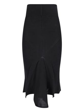 Rick Owens Asymmetrische midi-rok met fishtail - Zwart