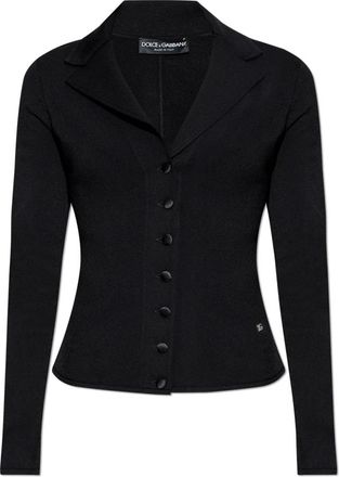 Dolce & Gabbana Cardigan met logo - Dames - Vesten - Zwart - S - Leer - Truien & Vesten