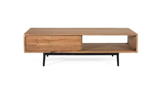 Giner&Colomer Mesa de centro de madera de acacia 120 cm estilo r&uacute;stico moderno