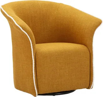 Mauro Ferretti Sillón giratorio en tela mostaza 83,5x66x80 cm
