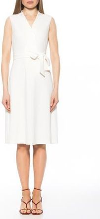 Alexia Admor Dane Tie Waist Midi Dress in Ivory at Nordstrom Rack, Size X-Small