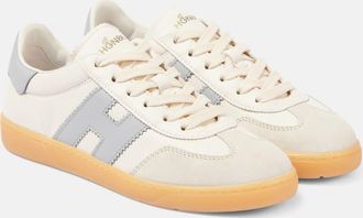 Hogan Cool suede-trimmed leather sneakers