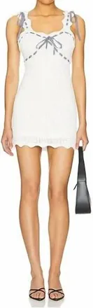 For Love & Lemons Becka Crochet Mini Dress In Cream White