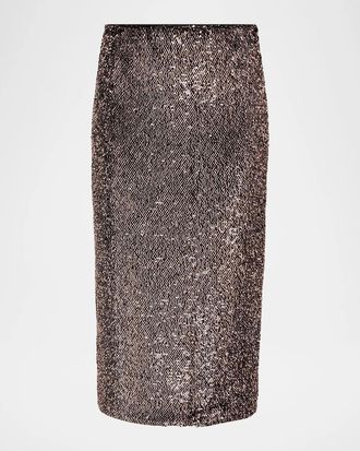 Veronica Beard Koa Long Embellished Midi Skirt