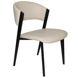 Leisure Mod Aspen Collection Modern Dining Chair Black Frame in Light Grey