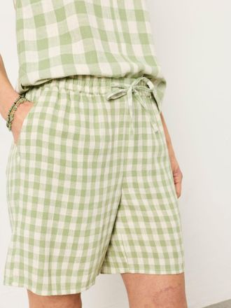 Fat Face FatFace Evie Green Gingham Shorts