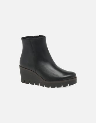 Gabor Womens Utopia Womens Wedge Heel Ankle Boots - Black - Size: 3.5