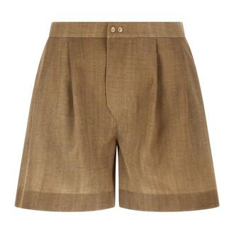 Ermanno Scervino Marocain Shorts - Dames - Korte Broeken - Beige - S - Leer - Korte Broeken
