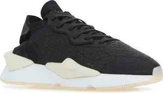 Yohji Yamamoto Unisex Black Leather And Fabric Y-3 Kaiwa Sneakers Blackcwhite