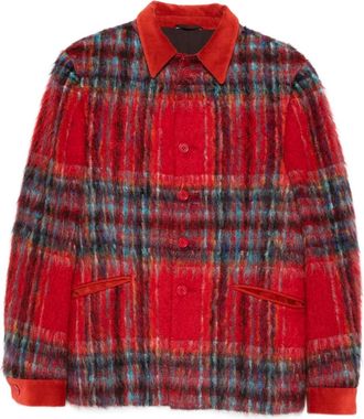 Romeo Gigli Geruit jack met knopen - Rood