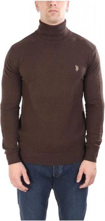 U.S.Polo Association Turtleneck Regular Fit Trui - Heren - Coltruien - Bruin - L - Polyester - Truien & Vesten
