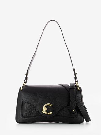 Coccinelle Borsa a spalla in pelle martellata nera