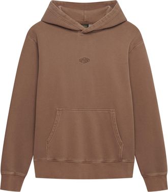 Superdry Kapuzensweatshirt SUPERDRY MICRO LOGO HOOD, Herren, Gr. XXL, shitake braun, angeraute Sweatware, Obermaterial: 80% Baumwolle, 20% Polyester, unifarben