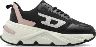 Diesel Schoenen, Dames, Zwart, 41 EU, Leer, Tulu S-Savannah Sportschoenen