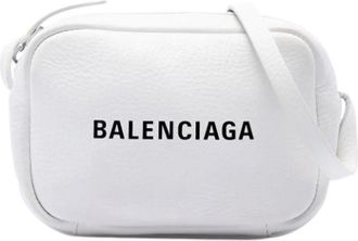 Balenciaga Pre-owned Everyday Camera Bag - Dames - Vintage Schoudertas - Wit - ONE Size - Leer - Vintage
