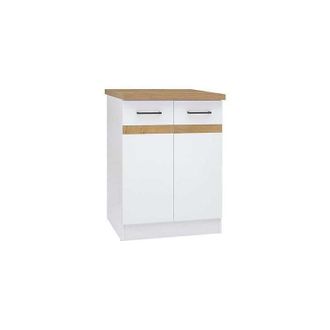 OEM Mueble Bajo De Cocina Junona 60 Cm - 2 Puertas - Encimera - Blanco Brillante