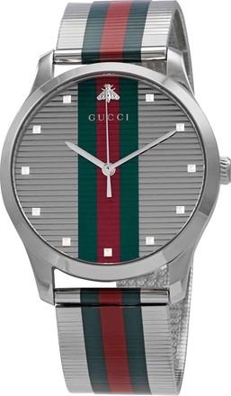 Gucci G-Timeless Quartz Silver Dial Mens Watch YA126284