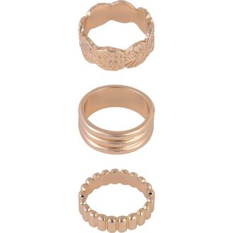 Rachel Roy Set of 3 Assorted Band Rings in Gold at Nordstrom Rack, Size 8