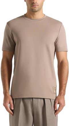 Mani&egrave;re De Voir Regular Fit Cotton T-Shirt in Taupe at Nordstrom, Size Xx-Large