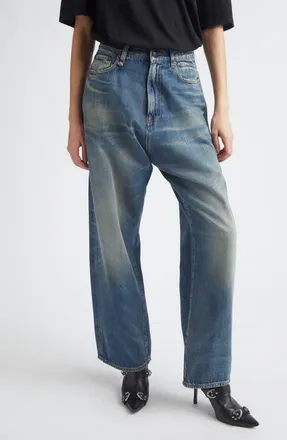 R13 Venti Baggy Wide Leg Jeans in Bleeker Indigo at Nordstrom, Size 24