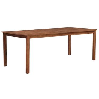 Berkfield Home Garden Table 200x100x74 cm Solid Acacia Wood in Brown | Size: 200 x 100 x 74 cm