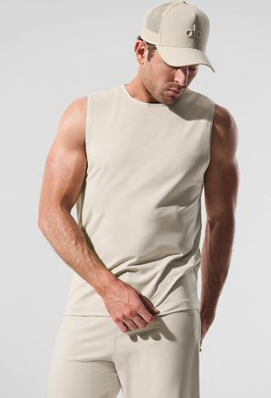 Alo | Conquer Muscle Tank Top in Bone, Size: Medium