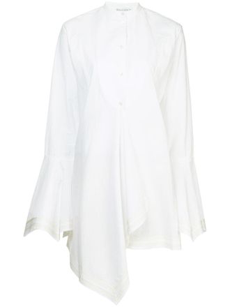 J.W.Anderson asymmetric shirt dress - women - Cotton - 10 - White