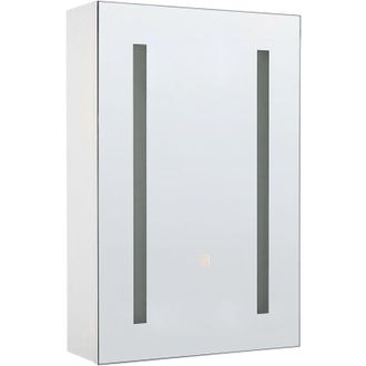 Beliani Beliani - Armario de pared blanco led 40 x 60 cm con espejo almacenamiento baño minimalista moderno Cameron