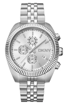 DKNY Chronograph Watch, 42mm in Silver at Nordstrom