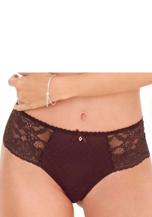 s.Oliver Panty S.OLIVER Livie, Damen, Gr. 48/50, lila (cassis), Spitze, Obermaterial: 87% Polyamid, 13% Elasthan, Unterhosen Panty, mit zarter Jacquardspitze u