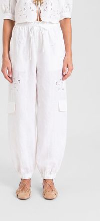 Twinset Pantaloni cargo in lino