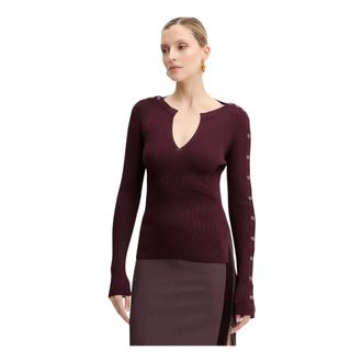 Patrizia Pepe Maglia Scollo a V - - Knitwear - Donna - Rosso - M