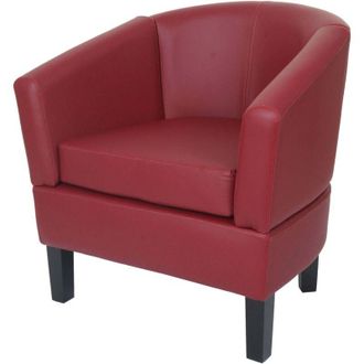 Hhg Poltrona lounge 864, poltrona club, sedia cocktail, ecopelle certificata mvg, bordeaux