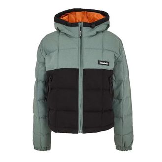 Timberland Korte pufferjas met capuchon voor dames (Balsamgroen/Zwart)